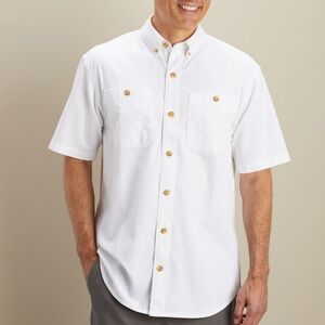 Duluth Trading Co White Cream Button Down Shirt